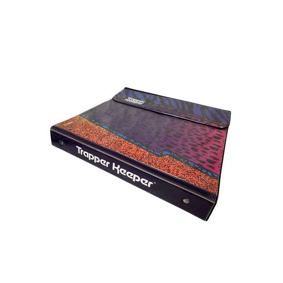 Trapper Keeper - Vintage Retro Style Portfolio Binder Animal Print WITH FOLDERS - Picture 2 of 8